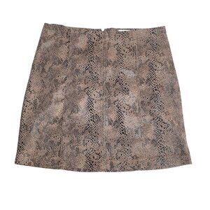 Le Lis Collection Women Snake Print Mini Skirt Back Zipper Size S Stretch